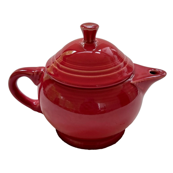Vintage Fiesta 2 Cup Teapot & Lid Rare Scarlet Red Made In USA HLC Intro 2004 - Picture 3 of 11